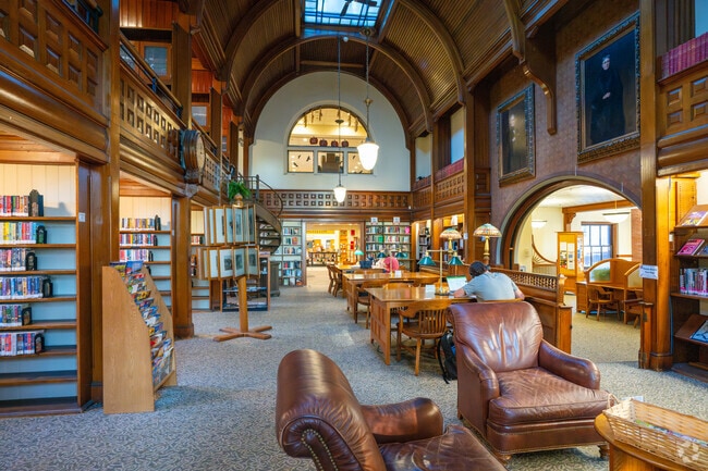 Step inside the Nevins Memorial Library near Methuen's historic district.