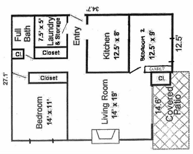 Foto del edificio - 2 Bed 1 Bath First Floor Corner Unit Manha...