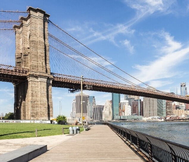 A walking trail along Brooklyn’s glistening waterfront