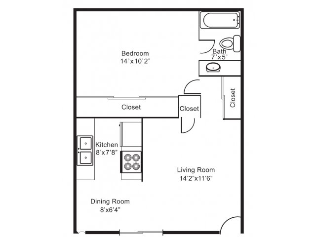 1BR/1BA - Highlands