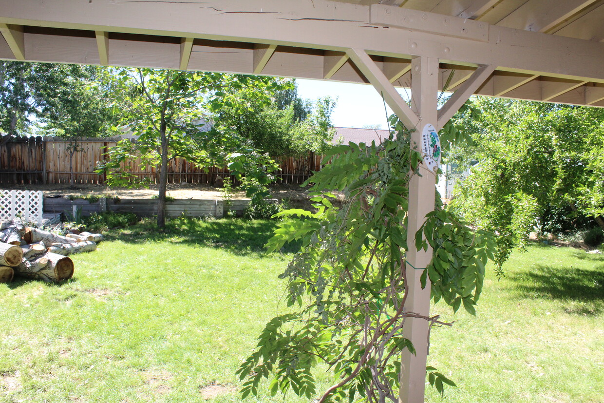 Backyard has a covered patio area - 540 N. Mesa Street