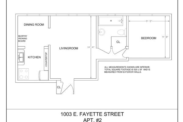 Plano de planta 1003-2 - 1003 E Fayette St