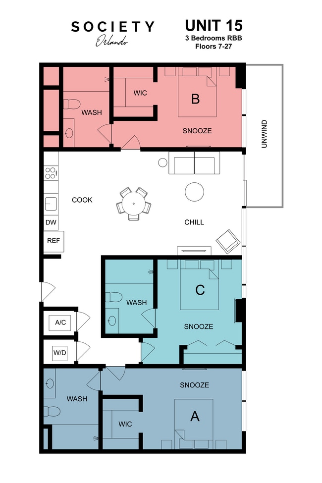 Unit 15_Floors 7-27_C4_RBB - Society Orlando