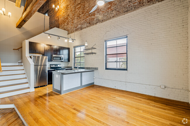 3BR, 3.5BA - 1541SF - Livingroom - Imperial Tobacco Lofts