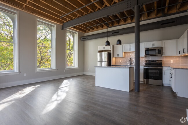 2BR, 2BA - 1,216SF - Living Room - Lofts at Ironworks