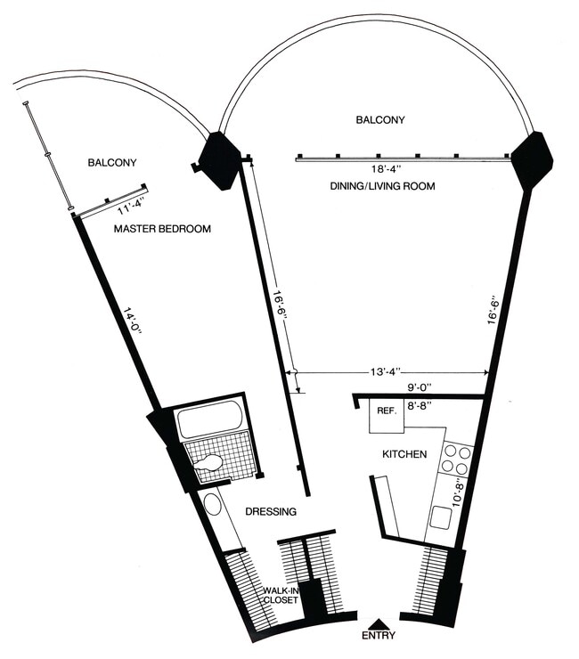 One Bedroom Original Layout - Marina City
