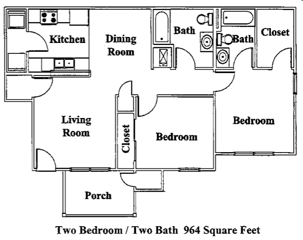 Two Bedroom/Two Bath - Cane Creek Apartments