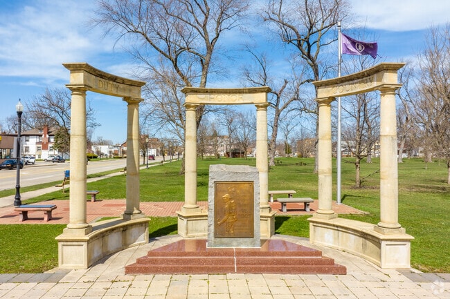 Pay your respects at the war memorial in Harrison Park.