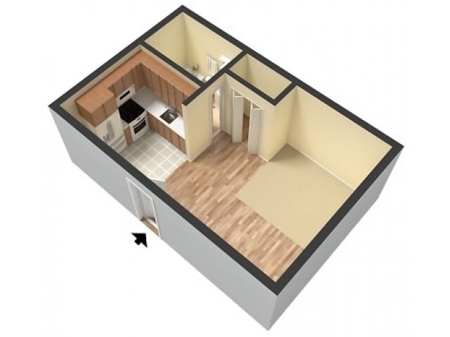 El Madrid Studio Floor Plan 3D - El Madrid