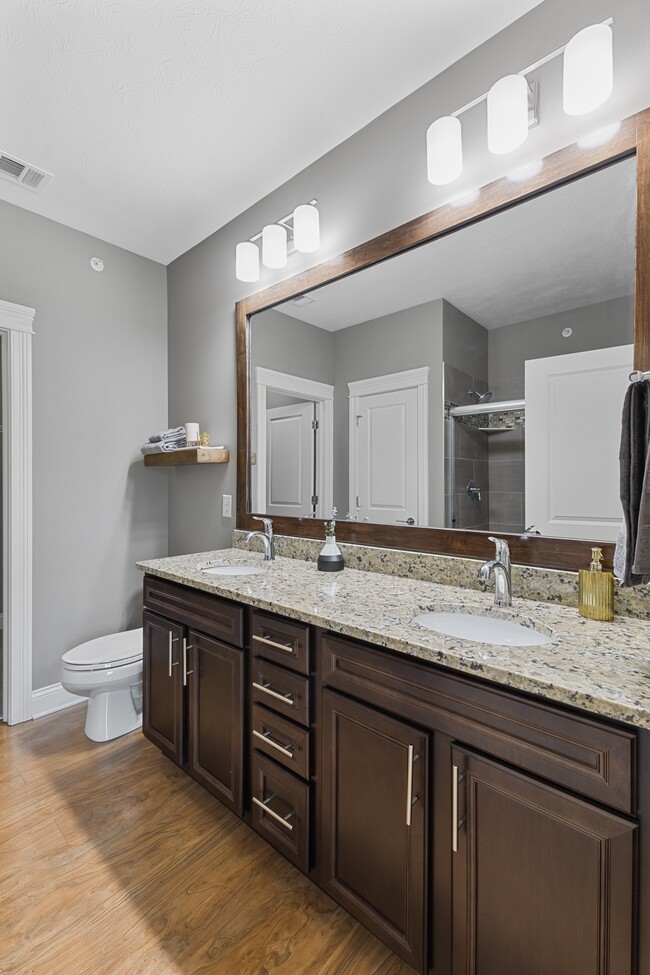 Primary Suites offer a large Double Sink Vanity - Sunrise on the Monon