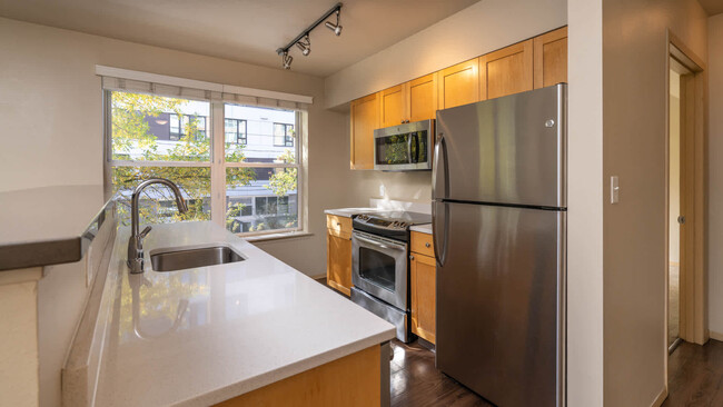 Kitchen with Stainless Steel Appliances and Quartz Countertops - Alcyone