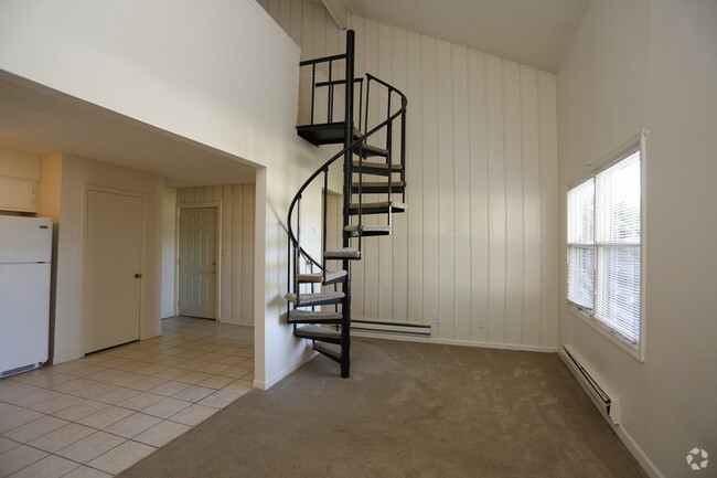 1BR,1BA - Spiral Staircase - Living Room - Prairie Hills