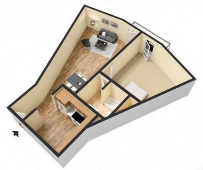 1X1 - 640 Sq. Ft..jpg - Azur Tower