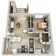 A Style Floor Plan - Brookridge Heights Apartments