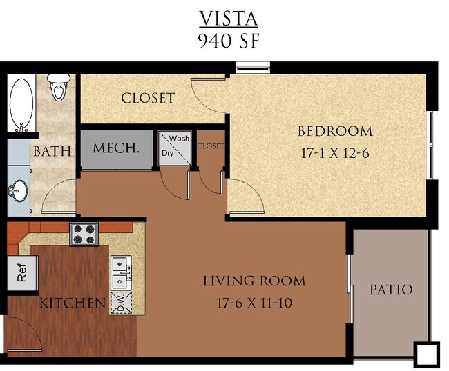 Plano de planta Vista - Sierra Pointe Apartments