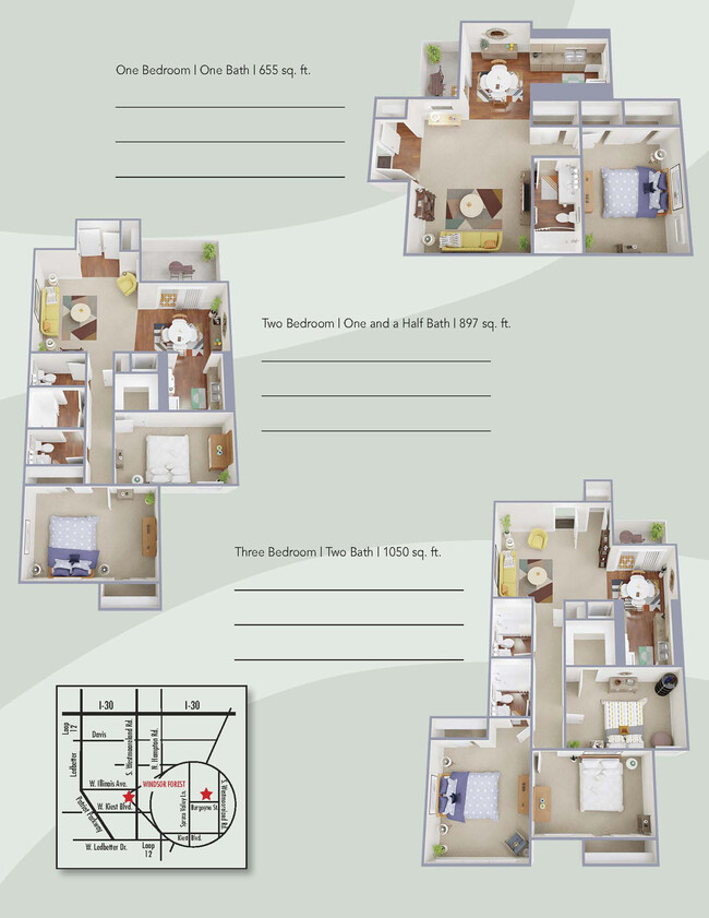 Plano de planta - WINDSOR FOREST APARTMENTS