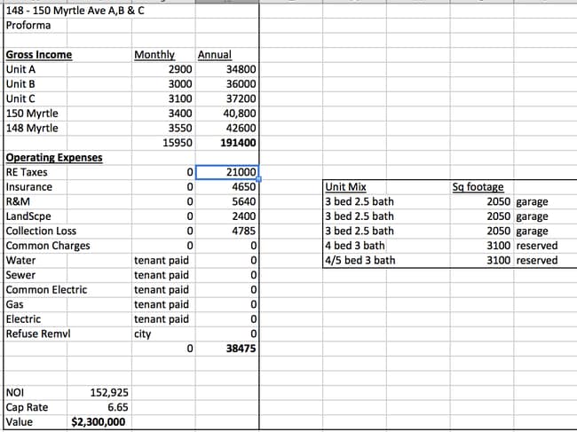 Income & Expense - 154 Myrtle Ave