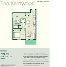 1 bed 2 bath - The Kentwood