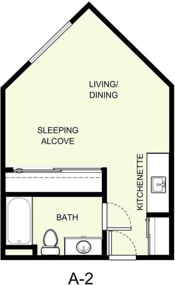 Plano de planta A-2 - Hilltop Estates Senior Apartments