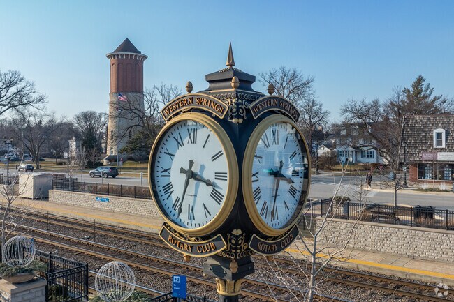 The Western Springs rotary clock is a well-known landmark.