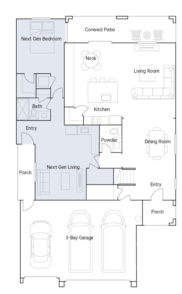 Area in BLUE is the NextGen Suite available for rent - 7296 Spring Flower Ave