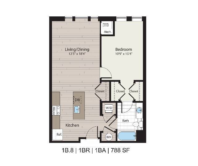 1B.8 1BD/1BA 788 SF - ICON Residences at The Rotunda