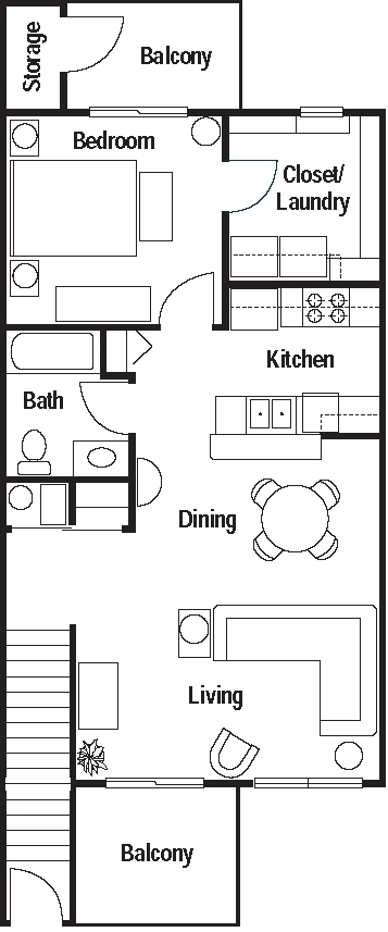 Una habitación/un baño en el segundo piso - North Lake Apartment Homes