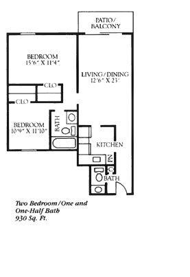 Bedford Green Apartments – 2 Bedroom 1.5 Bath