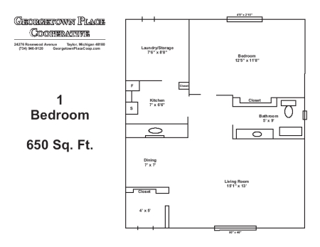 1HAB/1BA - Georgetown Place