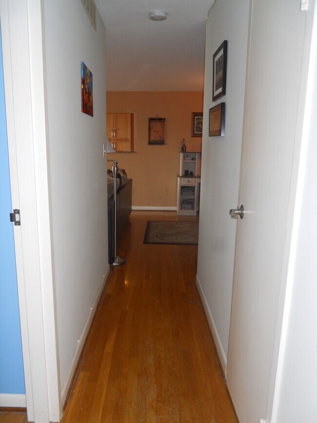 Hallway to Bedroom, Bathroom, and Large Hall Closet - 2016 N Adams St