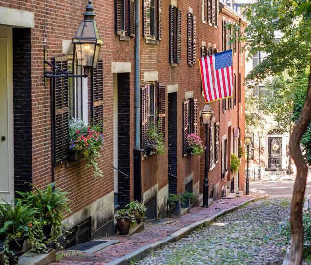 Beacon Hill’s historic Acorn Street, a glimpse back into colonial times