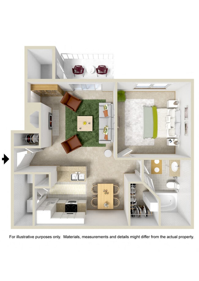 Small 1 Bed 1 Bath