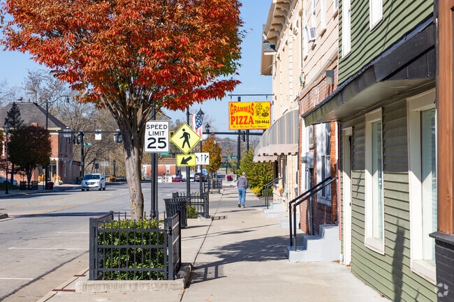 Walk through the town center of the Batavia neighborhood.
