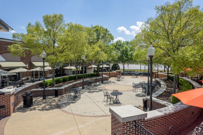 The plaza at Greenridge Shopping Center is a great place to meet up with friends.
