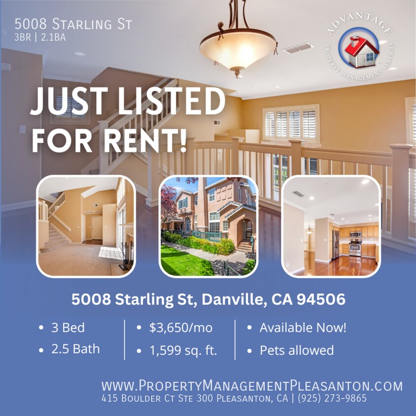 5008 Starling St, Danville, CA 94506 Condo for Rent in Danville, CA