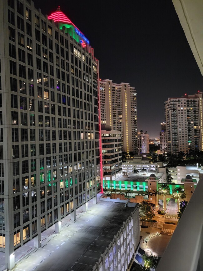 Night View From Balcony - 350 SE 2nd St