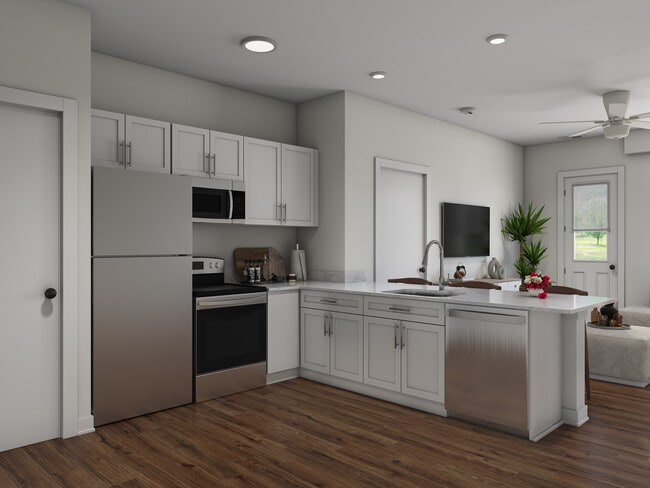 3BR, 2BA 2nd fl. - 1,110SF - Kitchen - Bishop Pond Apartments