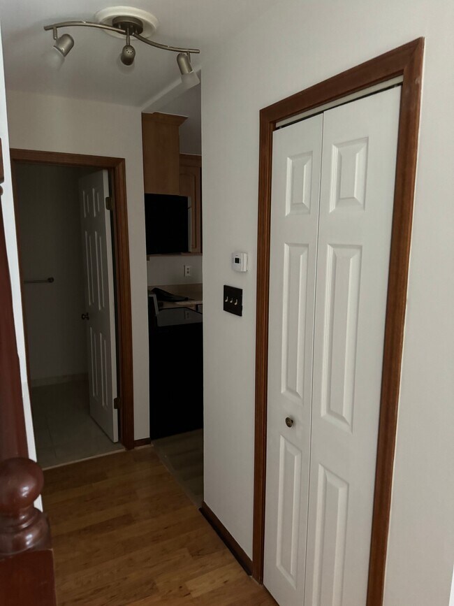 Downstairs hall closet - 90 Burlington Ct