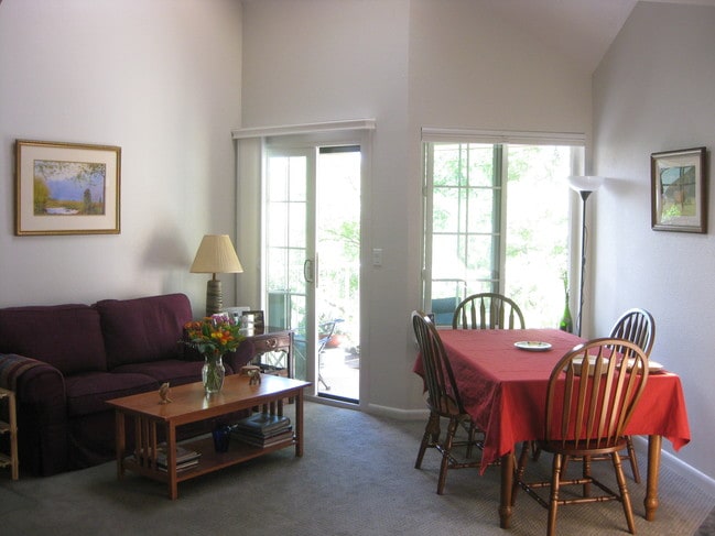 Living & Dining Area + balcony view - 5910 Gunbarrel Ave