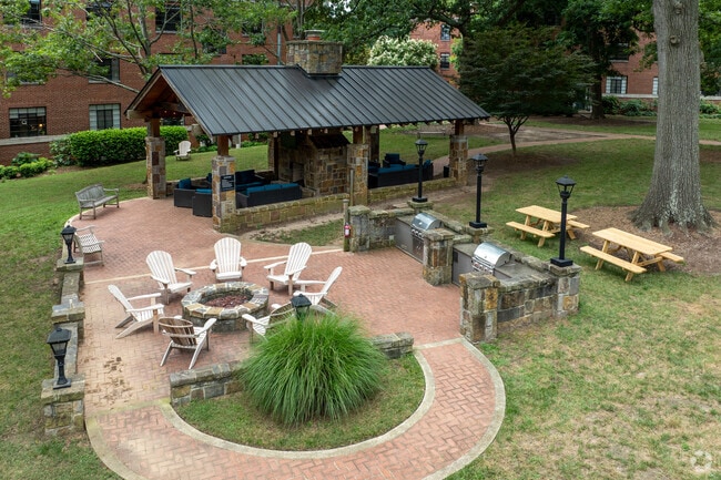 Entertainment Pavilion with Fire Pit - The Shelton at Cameron Court Apts.