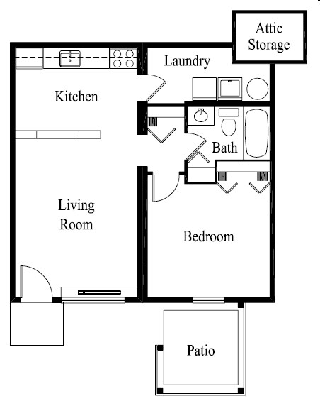 Meadowood – One Bedroom One Bath Apartment