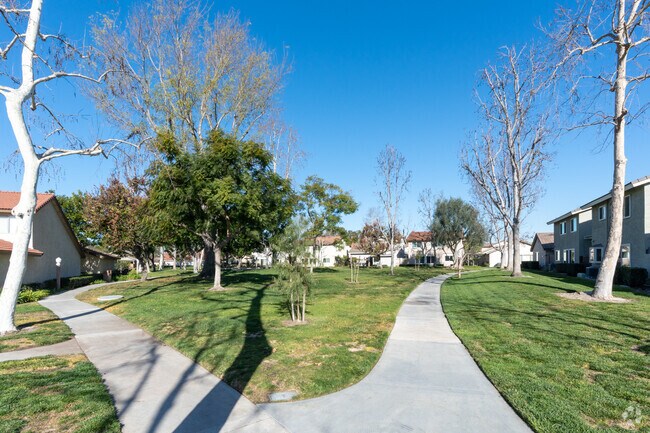 In the middle of Cypress Village, showing walkways for your afternoon stroll.