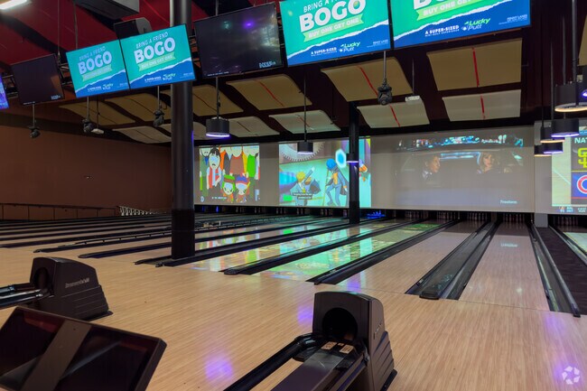 Penny Lanes in Morrisville is a 16 lane bowling alley with luxury seating throughout.