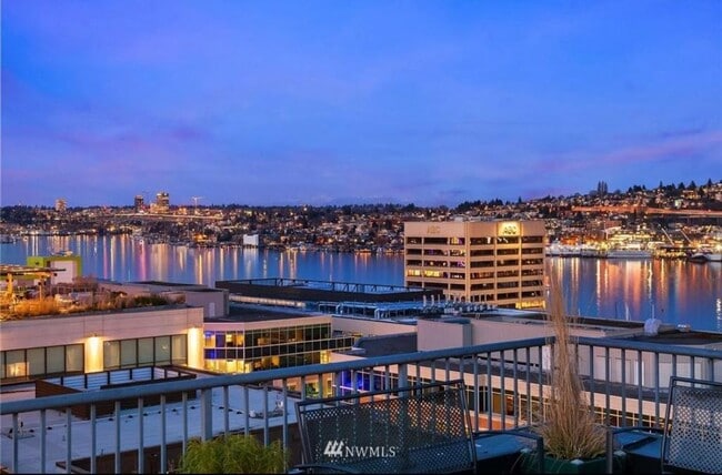 Balcony #1 Views (Lake View Night) - 900 Aurora Ave N Apartments