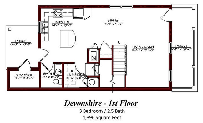 Devonshire - 1.° plano de planta - Waterford Estates