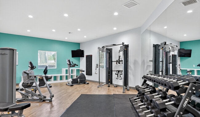 Mantente activo con un gimnasio totalmente equipado en la comodidad de tu hogar. - Skyview Apartment Homes