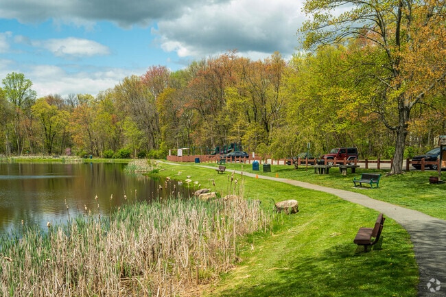 Walking trails in Muriel Hepner Nature Park in Denville