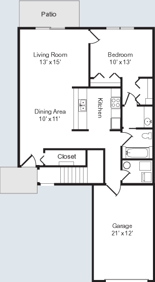 1BR/1BA - Gateway Terrace Apartments