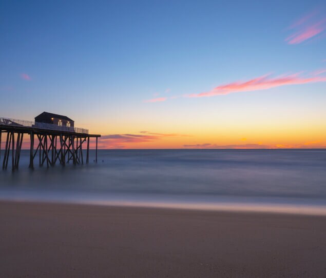 Fishing pier at sunset