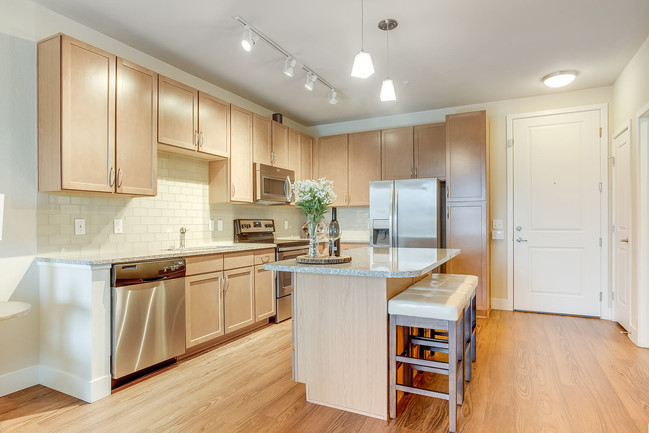 Designer kitchens with stainless steel, granite counters and a tiled backsplash - Element 47 by Windsor